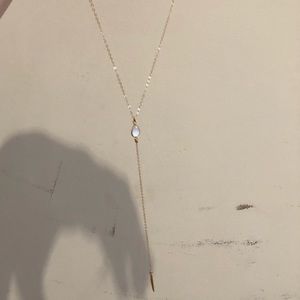 White Stone Tassel Necklace